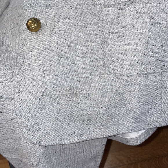 grey wool tweed gold button blazer - Picture 8 of 8
